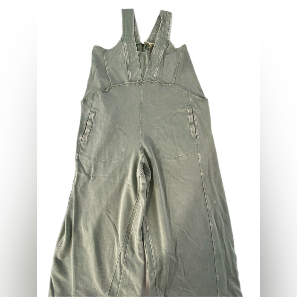 Easel Mineral Washed Terry Knit Jumpsuit in stone wash - Picture 15 of 16